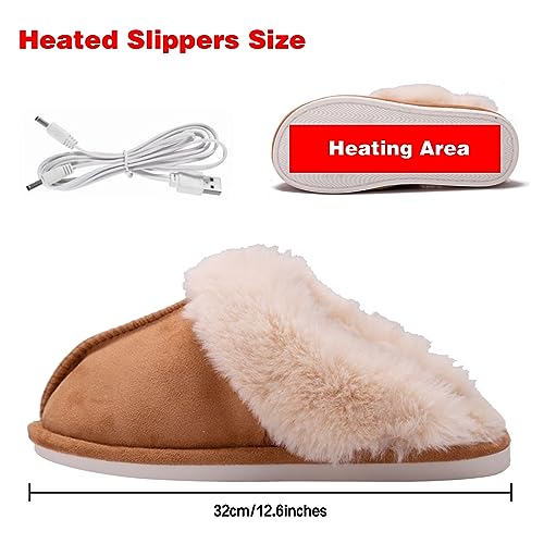 Kunyeah USB Heated Slippers Foot Warmer Shoes Charger Electric Heating Shoes Winter Warm Plush Slippers for Women Men3