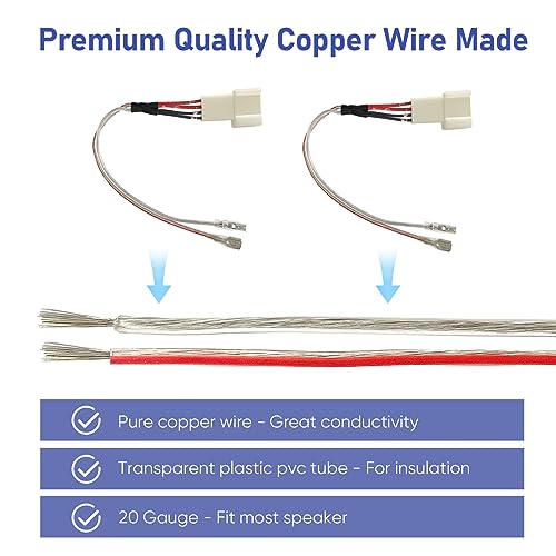 Image of Car Dash Tweeter Speaker Wiring Harness Replacement for Toyota Corolla /Camry 2012-2020, RAV4 2015-2019, Subaru Forester /Impreza 2012-2020 Speaker Wire Adapter Connector Plug, 2PCS