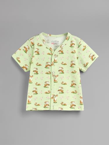 Image of HELLCAT 100% Cotton Front Open Jhabla Vest & T Shirt for Babies - Pack of 5 (Unisex,Short Sleeve)