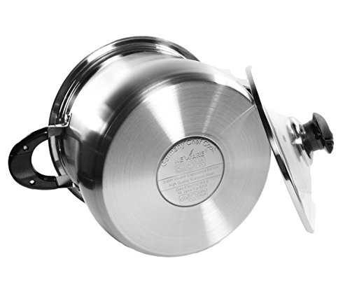 10 Qt Stock Pot 18/10 Stainless Steel Super Double Capsulated Bottom W/Glass Lid #TOP6