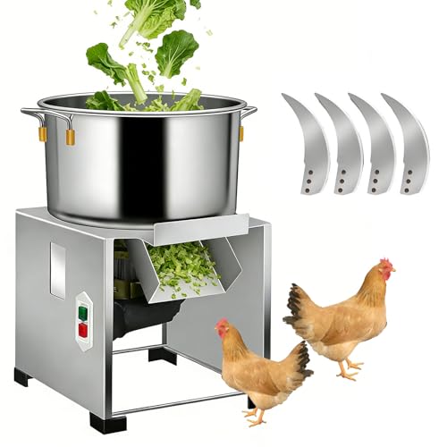 Nicvrea Gewerblicher Futterhäcksler, Gemüsehäcksler mit 3500 U/min und 4 Klingen für die Verarbeituâ€¦ – Miniatur