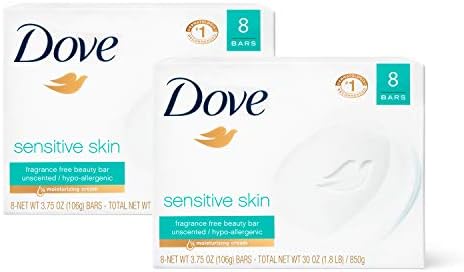 Dove Beauty Bar Gently Cleanses and Nourishes Sensitive Skin Effectively Washes Away Bacteria While Nourishing Your Skin 3.75 oz 16 Bars