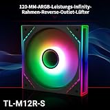 TR-Thermalright TL-M12R-S wentylator CPU, wentylator obudowy 120 mm z efektem lustrzanego światła ARGB, cichy wentylator PC - 23,2 dBA, wylot powietrza wstecznego