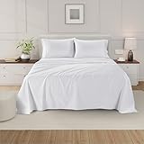 The Bishop Cotton Cal King Sheet Set, 100% Egyptian Cotton California King Size Sheets Set 800 Thread Count, 4 Piece Set 16 Inch Deep Pocket Sheet and Pillowcase Set for Home & Hotel - White