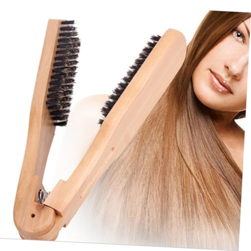 Peine planchador de cabello de madera Healifty 8.66 in miniatura 2