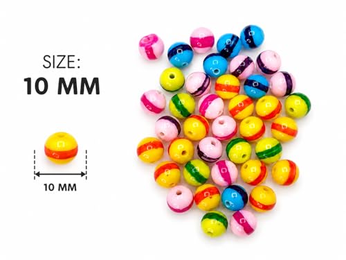 Image of eshoppee 200 gm 10mm Plastic Beads for Jewellery Making Kit Art and Crafts Materials for Necklace Bracelet Earring Making DIY Kit (17)