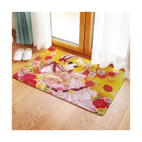 YuPancjua Anime Girl Carpet Area Carpet Living Room Bedroom Carpet Entrance Door Mat 3D Printing Super Soft Flannel Carpet 120X120Cm L0207 Cover