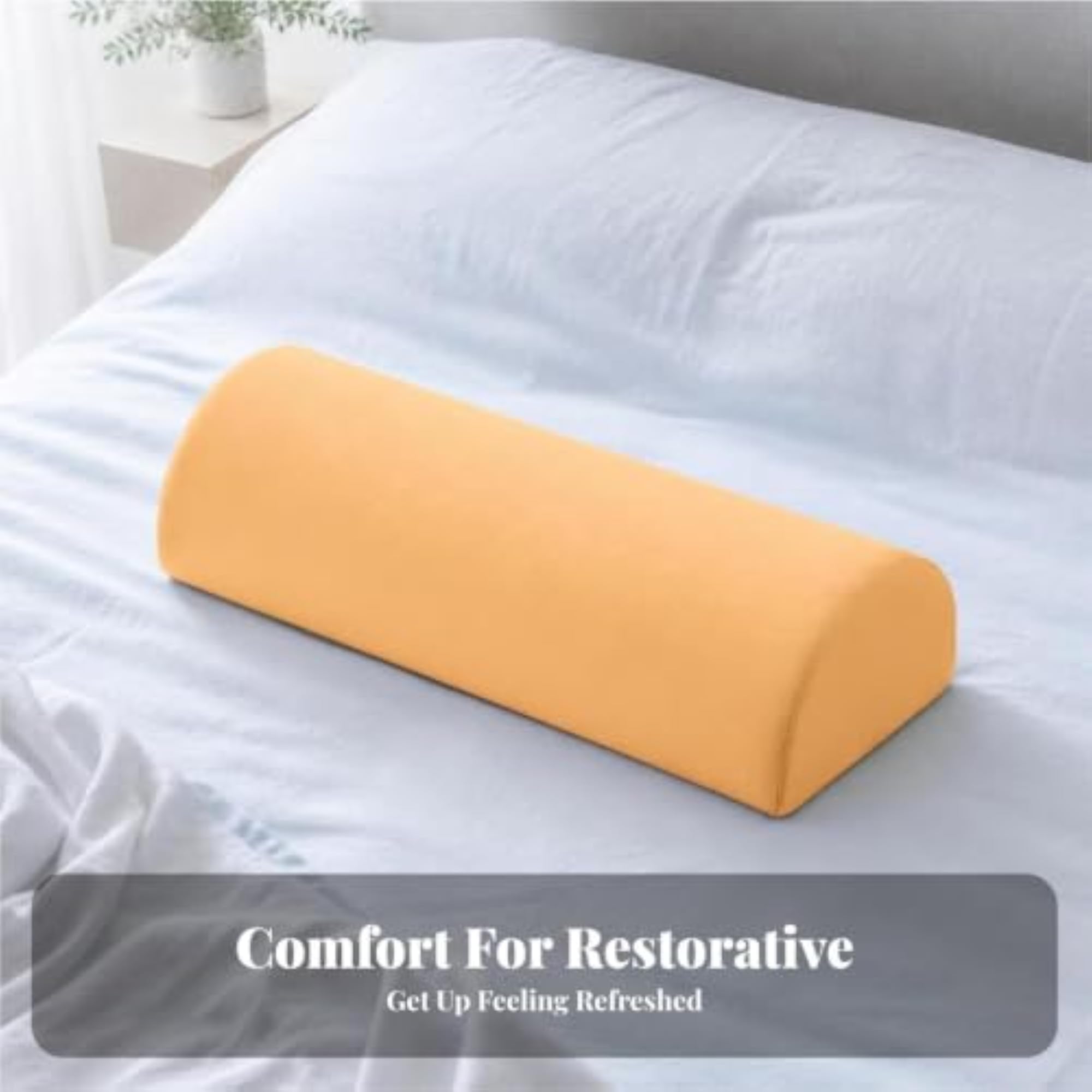 Supportive Semicylindrical Pillow, Ergonomic Curved Shape