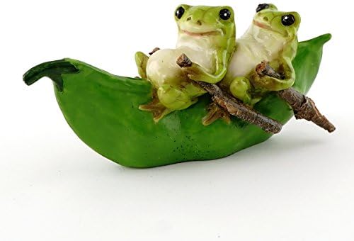 Top Collection Miniature Garden Frogs Rowing Peapod Boat image 3