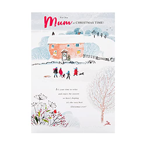 Hallmark Christmas Card for Mum - Classic Illustrated Winter Scene Design, Multicoloured - Image 4
