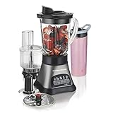 Hamilton Beach Blender y procesador de alimentos Combo para batidos y batidos, con accesorio eléctrico de 3 tazas, tarro...