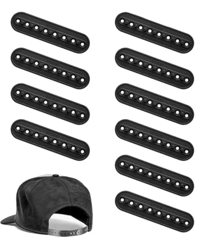 Aovtysa 10 Pack Black Reusable Hat Snapback Extender Hat Extender Snapback for Baseball Caps