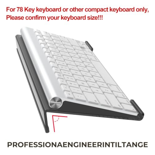 Image of Egchi Computer Keyboard Stand for Desk 78 Keys, 11.8 x 5.1 Inch Keyboard Tray, Black Acrylic Keyboard Riser Lift, Apple Keyboard Holder