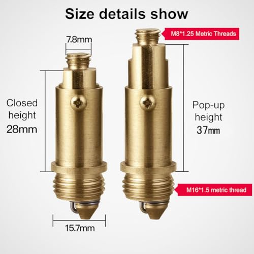 Pop-Up Ablaufventil,Pop-Up-Klick-Klack-Badablauf-Federbolzen aus Messing,Messing Pop-up-Ablaufventil Schrauben,Pop-up-Ablaufventil Schrauben-Messing,Pop Up Ablaufventil Schrauben Messing,2 Pieces