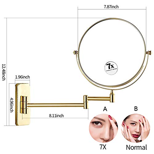 Espejo para Maquillaje Redondo 7X Montaje Pared miniatura 2