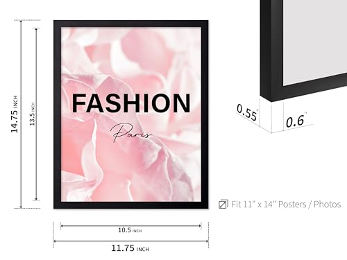 Image of Poster Master Fashion Poster - Paris Print - Pink Art - Trendy Art - Modern Art - Gift for Women & Fashionista - Luxury Haute Couture Decor for Living Room or Girl's Room, 11x14 Black Framed