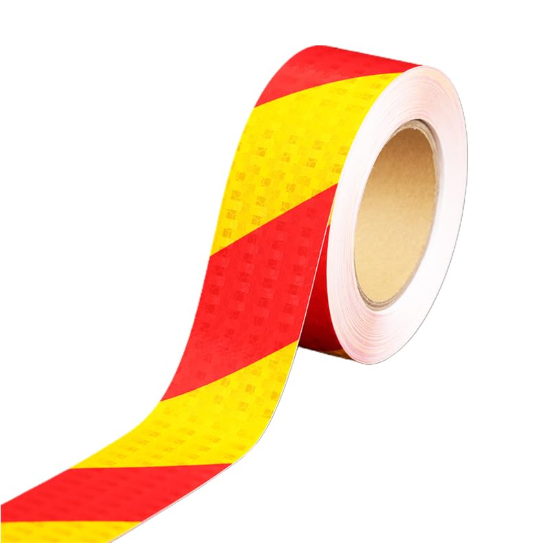 Ruban réfléchissant jaune rouge de sécurité pour voiture et vélo en rouleau de 20cm x 25m