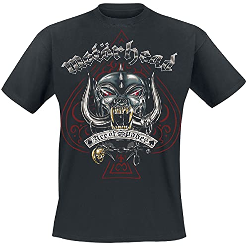 Motörhead Ace of Spades Tattoo Homme T-Shirt Manches Courtes Noir Regular/Coupe Standard - Les Beatles, Paul McCartney, John Lennon, RIngo Starr, George Harrison Motörhead Ace of Spades Tattoo Homme T-Shirt Manches Courtes Noir Regular/Coupe Standard