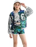 LOLANTA Singer Performance Outfits Dance Costume Girl Stage Runway Show Outfits Novel Design (Green, 6-7)