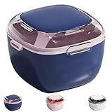 Sumneo | Aufbewahrungsdose für Zahnspange, Zahnschiene, Prothese & Gebiss | Zahnspangendose mit Spiegel, Bürste & Spülkorb | Zahnbox für Unterwegs | Einzelstück | Grau (Light blue)