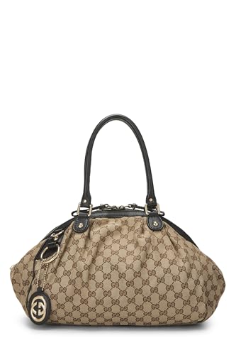 Gucci, Pre-loved Original GG Canvas Sukey Boston Handbag, Black