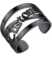 U7 Damen Herren personalisiert Namensring Edelstahl/Edelstahl Offener Ring mit Namen anpassbar St...