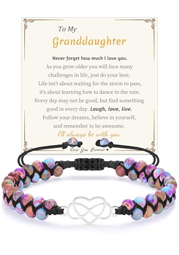 Image of Gifts for Daughter Granddaughter, To My Mom Grandma Wife Girlfriend Sister Jasper Heart Bracelets Birthday Graduation Anniversary Christmas Stocking Stuffers Valentines Mothers Day Jewelry