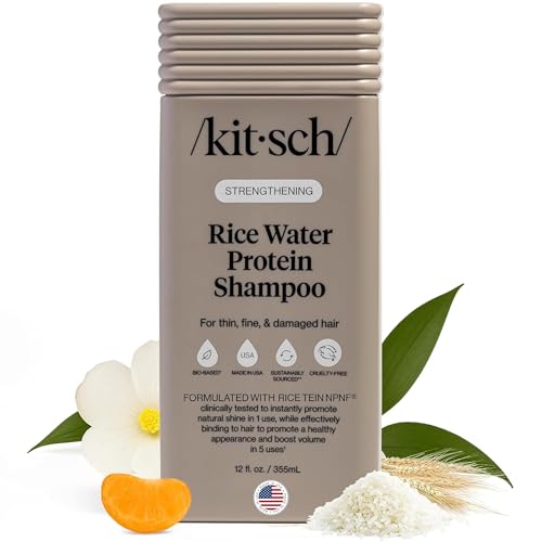 Kitsch Strengthening Rice Water Protein Shampoo for Men and Women – Hair Growth Shampoo &...