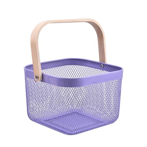 dijiusidy Hand Basket With Unique Appearance For Easy Carrying During Harvest Small Basket With Handle Shopping Basket, Purple