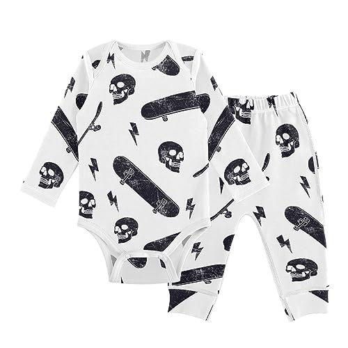Image of vvfelixl Baby Bodysuits Pants Sets Border Collie Dog Long Sleeve Baby Clothes For Boys Girls 0-24 Months Cow Pattern
