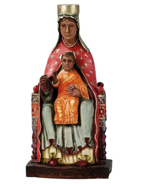 ArteSacraCaravaggio Statua della Madonna del Tindari cm 26 (10,23 inches) in marmo resina piena decorata a mano di produzione artigianale italiana