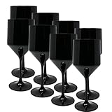 Farbe: schwarz Weinkelch polycarbonat schwarz 22 cm - 8 Stück