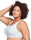 Glamorise Women's Plus Size High Impact Underwire Sport Bra, White/Grey, 36DD