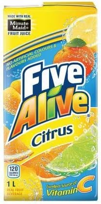 Five Alive Citrus, 1 Litre/2.2lbs, Juice Box, {Imported from Canada}