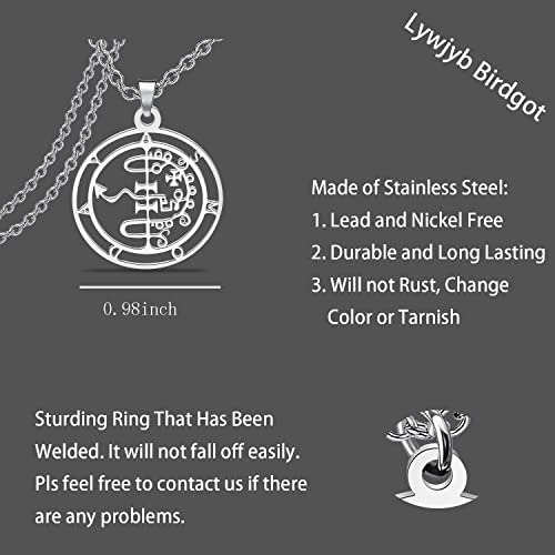 Lywjyb Birdgot Sigil of Asmoday Pendant Asmodai Asmodeus Medalion Necklace Occult Jewelry2