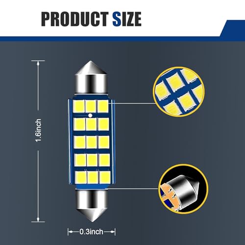 Bombilla LED para luz de cúpula interior de auto WZP 2 pcs miniatura 2