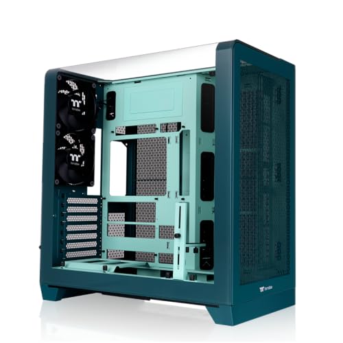Image of Thermaltake View 390 Air; Mid Tower; 2x120mm CT Fans Included; 360mm Radiator Support; 420mm GPU Clearance; Hidden Connector Support; Rotatable PCIe Slots; Transformative Teal; CA-11F-00MTWN-00