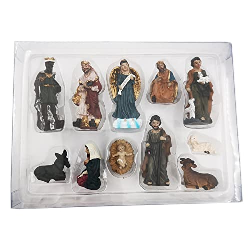 Lyfjxx Nativity Sets For Christmas, 11Pcs/ Set Christ Birth Of Jesus Ornament Gifts Nativity Scene Crafts Resin Christmas Figurine Decoration Catholic Figurines #TOP1