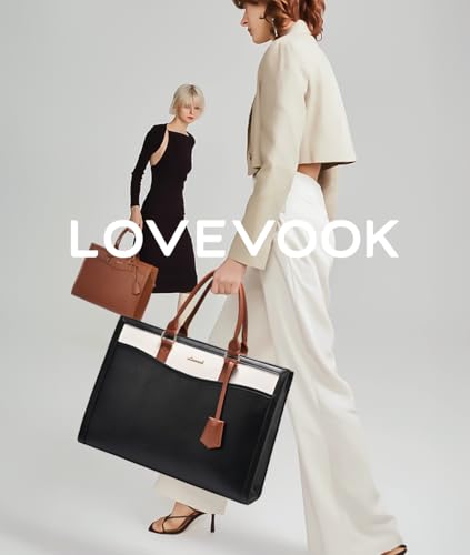 Image of LOVEVOOK Laptop Tote Bag for Women, Office Work Bag Briefcase fit for Laptop, Large Capacity Teacher Bag Handbag