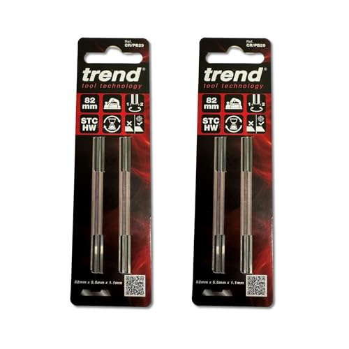 Twin Pack of Trend Planer Blade Set x 2 82mm fits Makita Dewalt Bosch - CR/PB29 1 Twin Pack of Trend Planer Blade Set x 2 82mm fits Makita Dewalt Bosch - CR/PB29