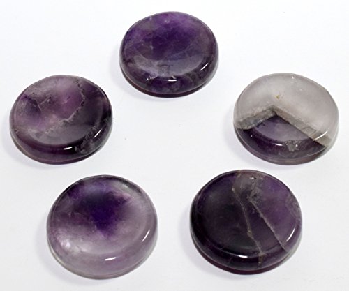 35Mm Natural Dream Amethyst Quartz Stand For Spheres/Eggs Polished Worry Stone Crystal Mineral Specimen Purple Gemstone Stand From India - 2Pcs #TOP7