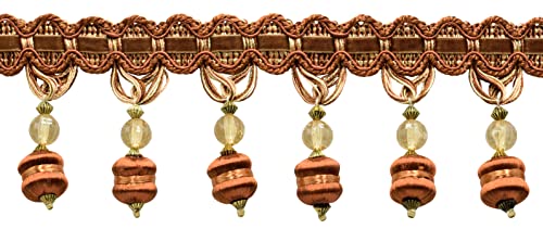 Franges perlées pour les rideaux manquant de relief, finition marron caramel 12,8 m - 2