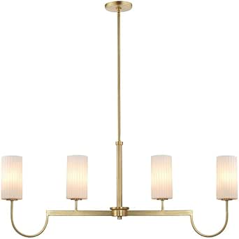 Maxim Town and Country - 4 Light Linear Pendant-17.75 Inches Tall and 43.25 Inches Wide-Satin Brass Finish