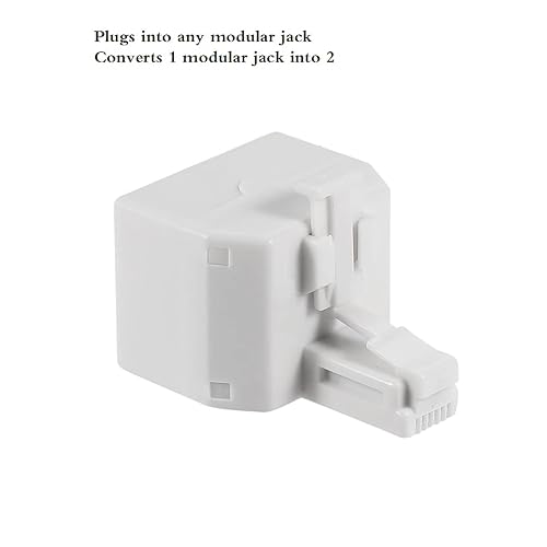 Miniatura 6 de Adaptador de pared de teléfono con conector dúplex de 1 a 2 conectores modulares de pared, adaptador de convertidor RJ11, divisor para oficina en