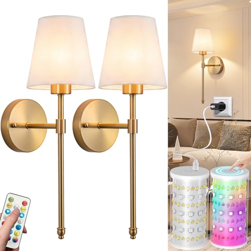 HIFCTRN Battery Operated Wall Sconces, Wireless...