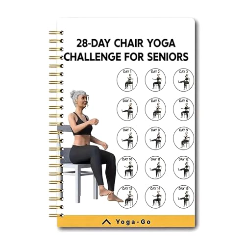 28-Day Chair Yoga Challenge Spiral Notebook Thick Paper Fitness Planner