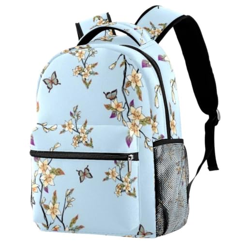 Mochila para niños y jóvenes con diseño casual de flores multicolor