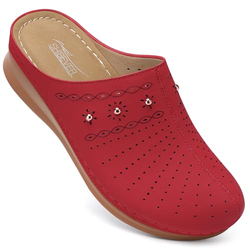 Image of SHIBEVER Clogs for Women Mules Comfortable: Slip On Closed Toe Casual Shoes