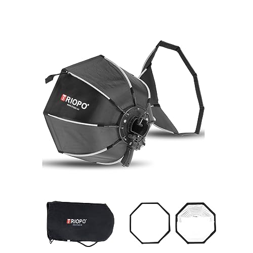 Triopo Softbox 21.6in/55cm Octagon Umbrella Photography Softbox for Godox V860II V860III V850II V850III TT600 TT685 TT685II YN560 III IV JY-680A, etc Flash Speedlite Speedlight Soft Boxes (KS2-55)