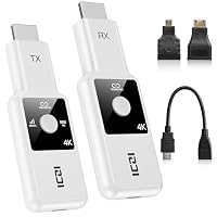 ICZI Wireless HDMI Transmitter and Receiver 4k Decode, 165FT/50M, 2,4G/5G tragbarer HDMI Wireless mit LED-Bildschirm, Plug & Play für iPhone, Streaming Video Audio File von, Laptop, PC zu HDTV – Ansicht 1